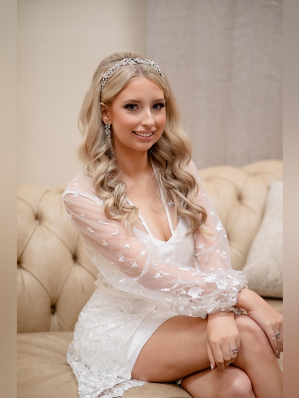 Le Rose bridal robe and slip